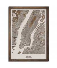 Drewniana mapa miasta: Nowy Jork | boscohome.pl