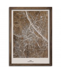 Drewniany Obraz Wiedeń - Plakat z Mapą Miasta - Dostosuj | boscohome.pl