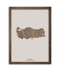 Drewniana mapa państwa: Turcja | boscohome.pl