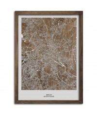 Drewniany Obraz Berlin - Plakat z Mapą Miasta - Dostosuj | Boscohome