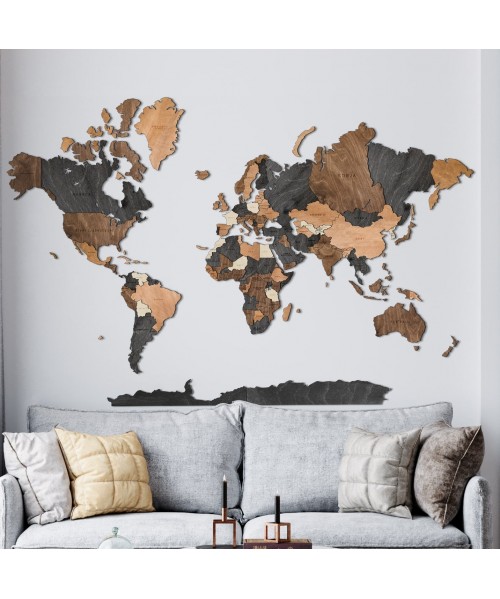 3D Wooden World Map | Boscohome | Customize