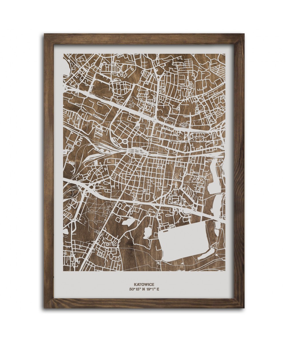 Obraz Katowice - Plakat z Mapą Miasta - Dostosuj | boscohome.pl