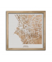 Drewniana mapa miasta: Marsylia | boscohome.pl