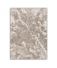Grawerowana drewniana mapa miasta: Warszawa | Boscohome