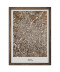 Drewniany Obraz Bruksela - Plakat z Mapą Miasta - Dostosuj | boscohome.pl