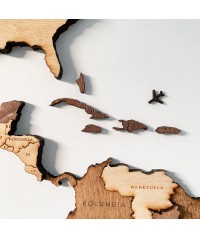Drewniana Mapa Świata 3D, Mapa 3D z Drewna | Boscohome | Konfigurator