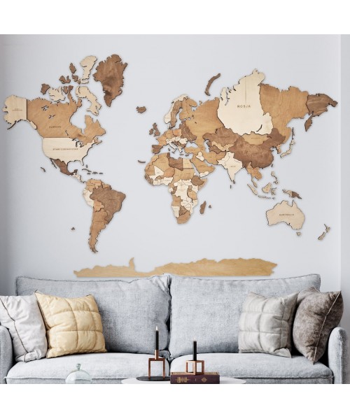 3D Wooden World Map | Boscohome | Customize