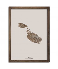 Drewniany Obraz Malta - Plakat z Mapą Państwa - Dostosuj | boscohome.pl