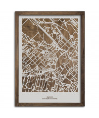 Drewniany Obraz Gliwice - Plakat z Mapą Miasta - Dostosuj | boscohome.pl
