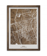 Drewniany Obraz Będzin - Plakat z Mapą Miasta - Dostosuj | boscohome.pl