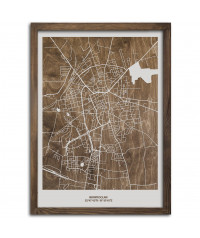 Drewniany Obraz Inowrocław - Plakat z Mapą Miasta - Dostosuj | boscohome.pl