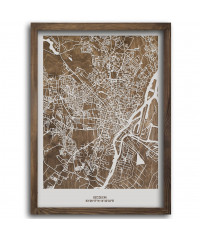 Drewniany Obraz Szczecin - Plakat z Mapą Miasta - Dostosuj | boscohome.pl
