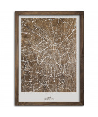 Drewniany Obraz Paryż - Plakat z Mapą Miasta - Dostosuj | boscohome.pl