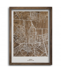 Drewniany Obraz Leszno - Plakat z Mapą Miasta - Dostosuj | boscohome.pl