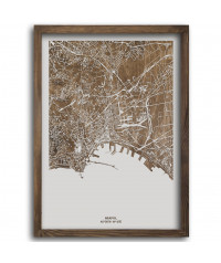 Drewniany Obraz Neapol - Plakat z Mapą Miasta - Dostosuj | Boscohome