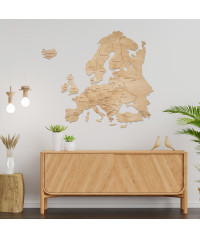 Drewniana mapa Europy | Boscohome | Produkowane w Polsce