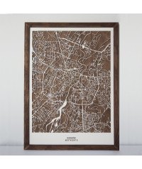 Drewniany Obraz Rzeszów - Plakat z Mapą Miasta - Dostosuj | boscohome.pl