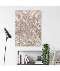 Grawerowana drewniana mapa miasta: Warszawa | Boscohome