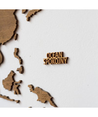 Nazwy Oceanów do Drewnianej Mapy Świata - Dostosuj | Boscohome